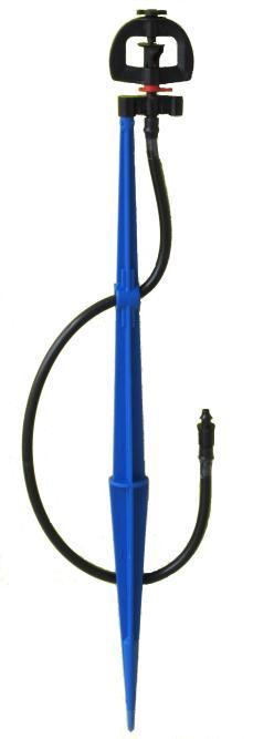 Product group 4073: Consists of: Turbo-Sprinkler, 40cm Spike, 60cm PVC tube and Barb Socket Product group 4074: (left picture) Consists of: Turbo-Sprinkler Clean Valve Nozzle, 40cm Spike, 60cm PVC