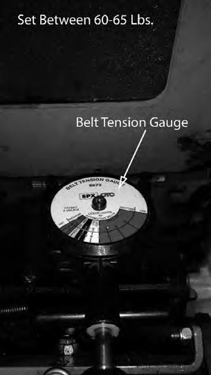 Tighten the outside nut if more belt tension is desired and loosen the outside nut if less belt tension is