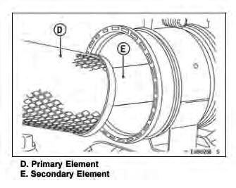 Remove the element and tap its sides in order to remove debris.
