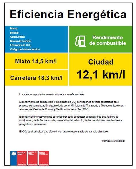 Labeling and taxation in Chile Adopted a mandatory fuel economy labelling scheme from February 2013 becoming the first Latin American country to adopt such a scheme In September 2014 adopted a