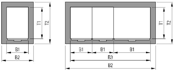 Description 8.2 Dimensions and weights (Binding switchgear dimensions are given in the order documents (dimension drawing, front view) Fig.