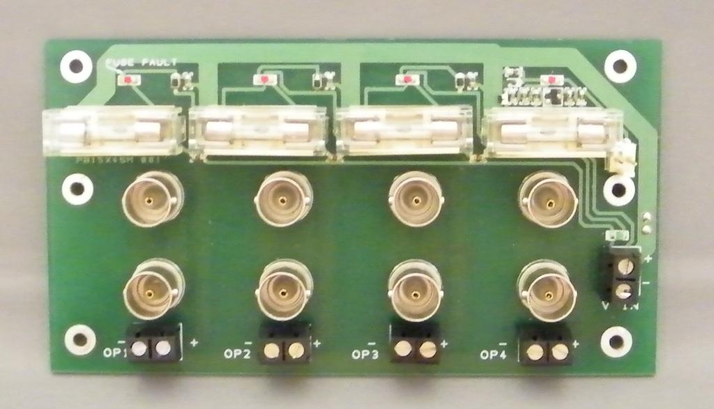 Individual fuse fail indications Fuses Connector for remote global fuse fail indication Fuse-protected outputs 12v input from power supply Maintenance This unit is only to be used by qualified