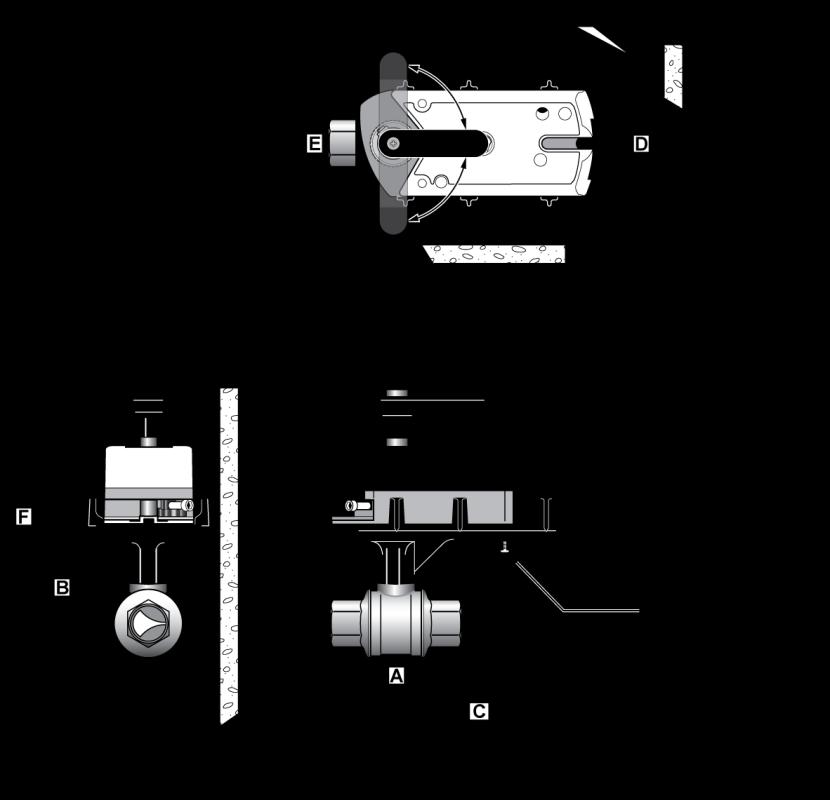 Installation Instruction Figure 7. Two-way Ball Valve and Bracket with Actuator Dimensions in Inches (Millimeters).