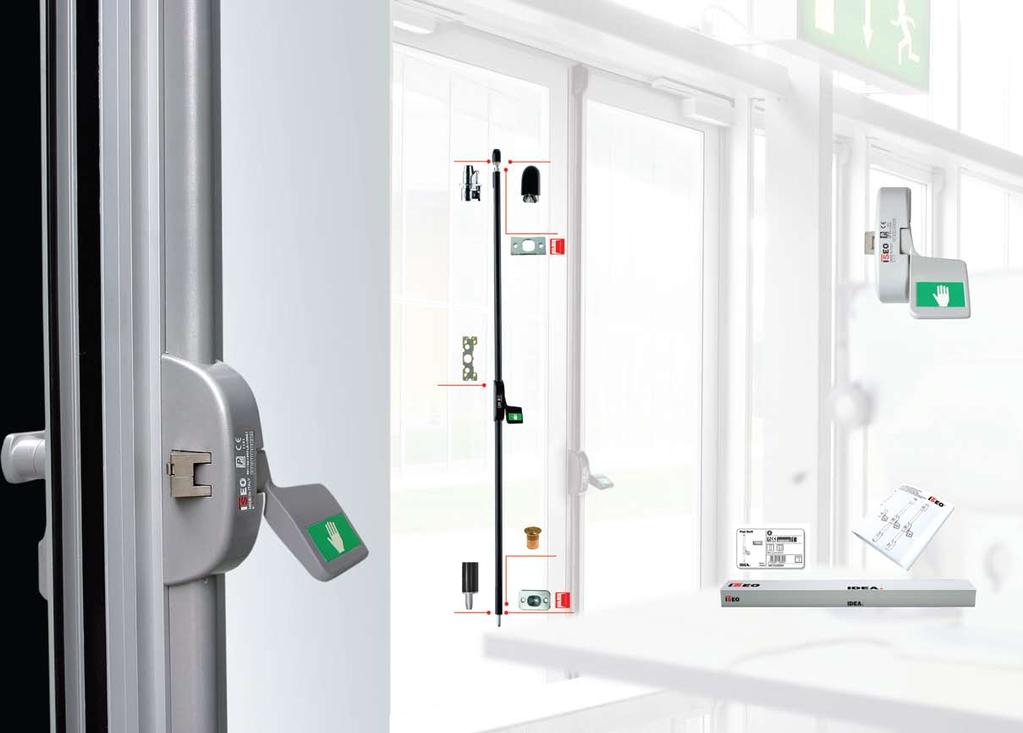 Pad & Pad bolt 94300163 Adjustable keep * Optional to be ordered separately Pad bolt Emergency exit device tested and approved to EN179, non-handed. Can be unlocked electrically via electric strike.