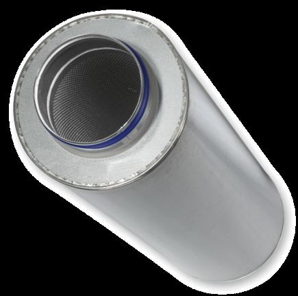 Hoepage > Products > Sound attenuators > Circular silencers > Type CA Type CA FOR THE REDUCTION OF NOISE IN CIRCULAR DUCTS, GALVANISED SHEET STEEL CONSTRUCTION Circular silencers Type CA for the