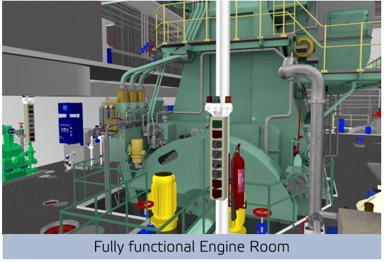 high-fidelity and time efficient training, allowing exercises and coordination in several locations of a Virtual Engine Room.