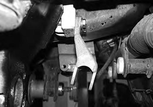 Install the provided passenger s side differential drop bracket (01234) to the original frame mount with two ½ x 2-3/4 bolts, nuts and ½ SAE washers (BP #617)