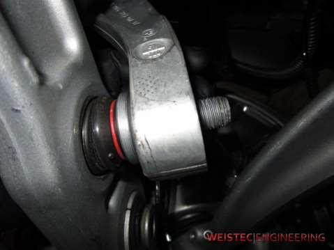 7. Remove the nut that fastens the sway bar