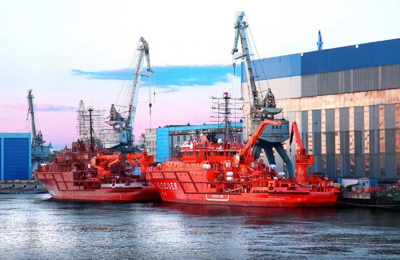 Four 4 MW ice-class salvage ships Nevsky Shipyard Multipurpose salvage vessel: Shipping class - Arc 5; Range Max speed - 4500 nm; - 15.