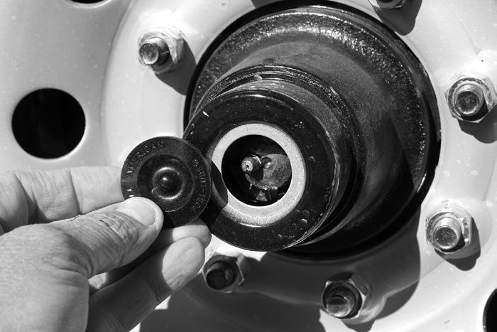 Lubrication Lubrication Lubrication The wheel bearings should be serviced once each season. Lubrication may be needed more often if the sprayer is used in severe conditions.