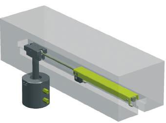 Rapid clamping system with pneumatic cylinder Pneumatic travelling clamp Possible clamping elements: Hollow piston cylinder double-acting with a max.