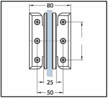 Swinging Door Hinge "Chalet PT" with 90 locking position Square shape Adjustable zero position