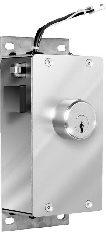 JAMB MOUNTED FOR Medium and maximum security. 10120AE-1: KEYED ONE SIDE 10120AE-2: KEYED BOTH SIDES Medium and maximum security swinging doors that are to be unlocked from a remote location.