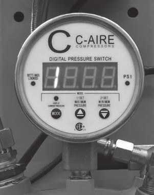 DIGITAL PRESSURE SWITCH PROGRAMMING AND INSTRUCTIONS. SCREEN DISPLAY/OPERATION When the air compressor is first powered on, PSI light is illuminated, press the MODE button.