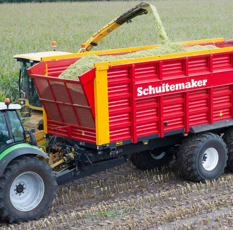SIWA 100-SERIES 660/720 (TANDEM) Standard equipment - S ilagewagon without (S Model) or with (W Model) detachable silage beaters - Compact drawbar with rubber block suspension at the drawbar and