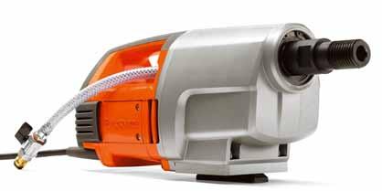 Husqvarna DM 340 Very powerful electric drill motor for large holes. Max Ø 400 mm. The LED panel indicates when you are working at the optimal load, for maximum efficiency and minimal wear.