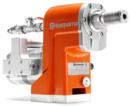 Husqvarna DM 406 H A sturdy, powerful drill motor for heavy applications. Max Ø 650 mm. 2-speed mechanical gearbox and 3-stage hydraulic rpm control. Power 9.