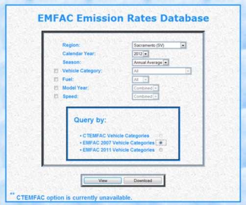 2.1.2 Generating Combined Emission Rate File Once the above options have been set click either the View or the Download button.