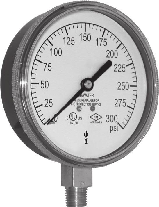 WGI Sprinkler Gauge WGI s fire protection sprinkler gauges are UL listed and FM approved and are ideally suited for fire
