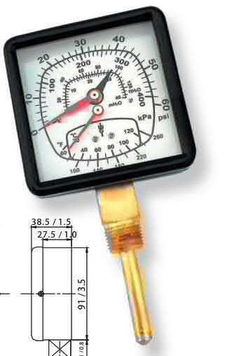 WGI Tridicators (Pressure / Temperature) WGI tridicators indicate pressure, temperature and altitude in one compact instrument.