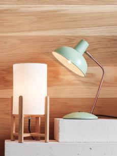69 95 Also available in matching floor lamp. G. Jacques 1 light table lamp in mint with copper detail.