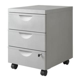 Four wheels kit for support Drawers set with three draws and wheels WxDxH 410x500x570 mm.