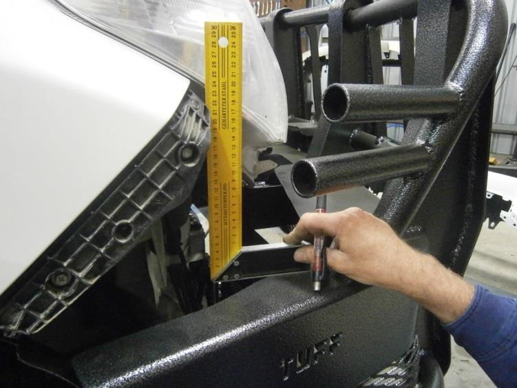 Preparing to cut the bumper: 2nd measurement: Measure the verticle