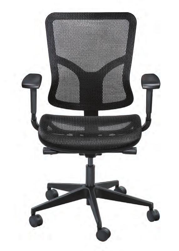 Future F54FUTHRBLK (head rest) F54FUTBLK (no head rest) Breathable mesh seat and back Waterfall-style seat