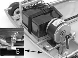 4A. ADJUSTING THE BELT. The circuit breaker (next to charger input port in Figure 7a) will automatically shut off the power to the motor in the event an overload condition is placed on the motor.