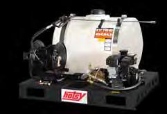The UTV Buddy fits most utility vehicles and pick-up trucks, and is driven by a Subaru engine and features a reliable direct-drive triplex pump, 100 Hotsy hose reel and is ETL safety certified.