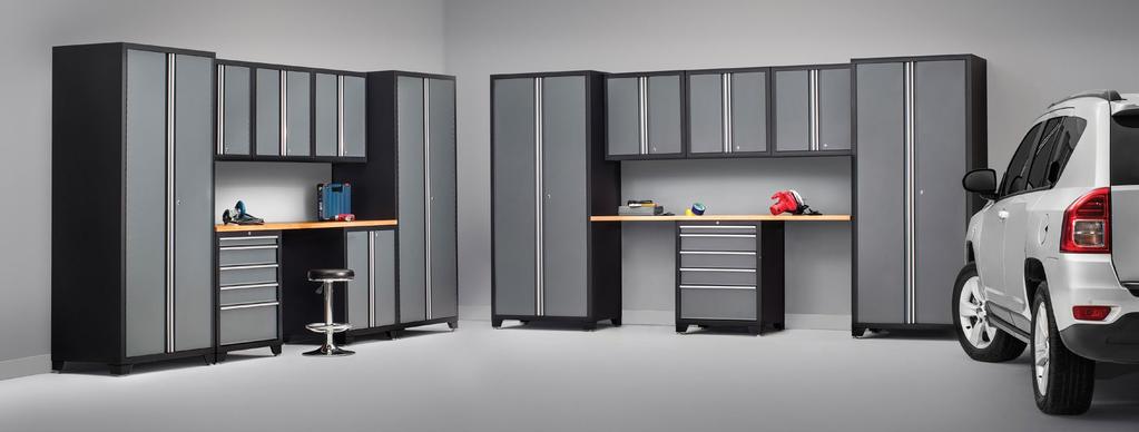 Complete the cabinet set with worktops and accessories 4 Casters Grey