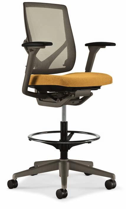 A. High-Back Work Chair Frame/Base Finish: Mineral Grey Arms: