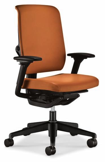 High-Back Work Chair Frame/Base Finish: Charblack Arms: