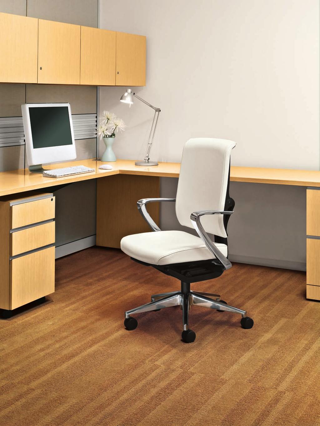Open Office High-intensity work areas call for a work chair with adjustable arms that does not sacrifice