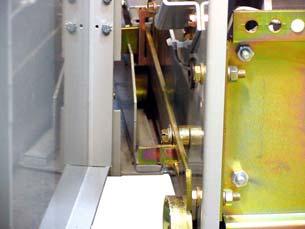Carefully roll the vacuum contactor out of the high-voltage compartment to the detent position.