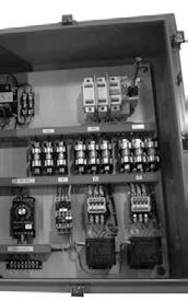 Panels include: Type 12 dust tight enclosure Disconnect with door interlock Fused contactors Fused control circuit transformer On/off selector switch and pilot light High limit trip pilot light