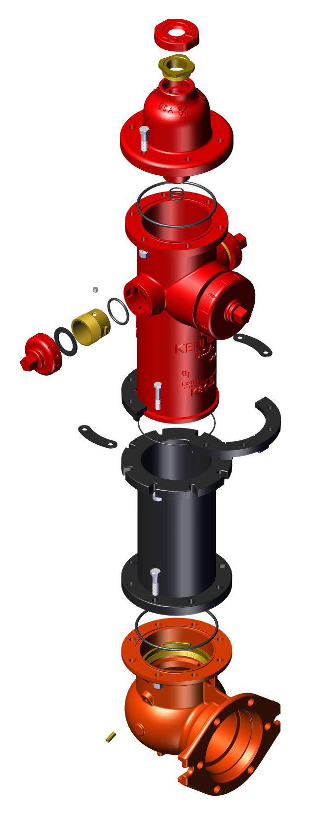 HYDRANT ASSEMBLY CALLOUT DESCRIPTION MATERIAL K8101 ALEMITE FITTING STAINLESS STEEL, ASTM A276 (304) K8102 OPERATING STEM NUT BRONZE, ASTM B584 C83600/C84400 K8103 DIRT SHIELD CAST IRON, ASTM A126,