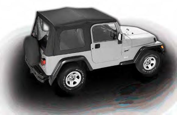 a soft top with a sunroof Full soft top that features a fold back sunroof for open air enjoyment Flip TopTM Each kit includes header channel, soft top fabric deck,