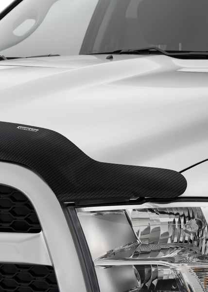 Vigilante Premium Hood Protection Available in impact-resistant acrylic Finishes include: smoke, chrome, camo and specialty finishes (Carbon Fiber, American Flag with