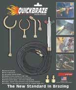 GAS EQUIPMENT Smith Equipment Quickbraze Oxy-Fuel Outfits Refridgeration Outfits/Airconditioning -00A Adapts to A or B Style Regulator Connections S Single Flame Tip 7 Heating Tip Quickbraze Tip Data