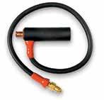 7 0 mm Dinse-style for two-piece cable air-cooled torch. W- Power Cable Connectors 0 0 mm Dinse-style gas thru with gas and water return lines for water-cooled torch.