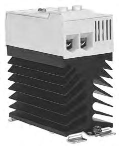 Rail mounted relays also offer touch protection through the use of recessed terminals Integral heatsink with DIN-rail mounting A complete selection of relays is available with a built-in heatsink