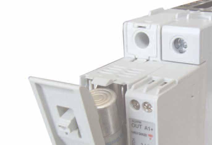 Integrated fuse RGC1F The RGC1F is a series of solid state contactors which integrate protection by means of an on-board semiconductor fuse.