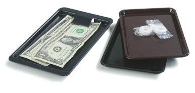 locking coin and bill compartment, napkin holder, and utility pocket; designed to clip onto trays; see our line of GripTite2, GripLite and Cork Trays shown on pages 160-161 Combo Packs include one