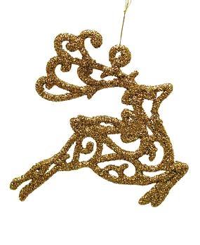 reindeer w/hanger Spanish gold 11.