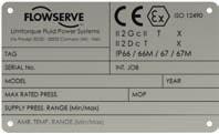 a WARNING: Actuator operation/pressure limitations must be in accordance with Technical Bulletin (LFENTB0001); contact Flowserve to get the last