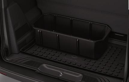 01 02 03 01 Shallow luggage compartment tub A neat solution to protect your luggage compartment from dirt and scratches. Produced in lightweight, robust plastic. Not for panel van.