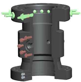 The BG preparation allows the use of reduced bushings PE (Pressure Energized). Outlets are normally threaded, optional studded / flanged outlets are available.