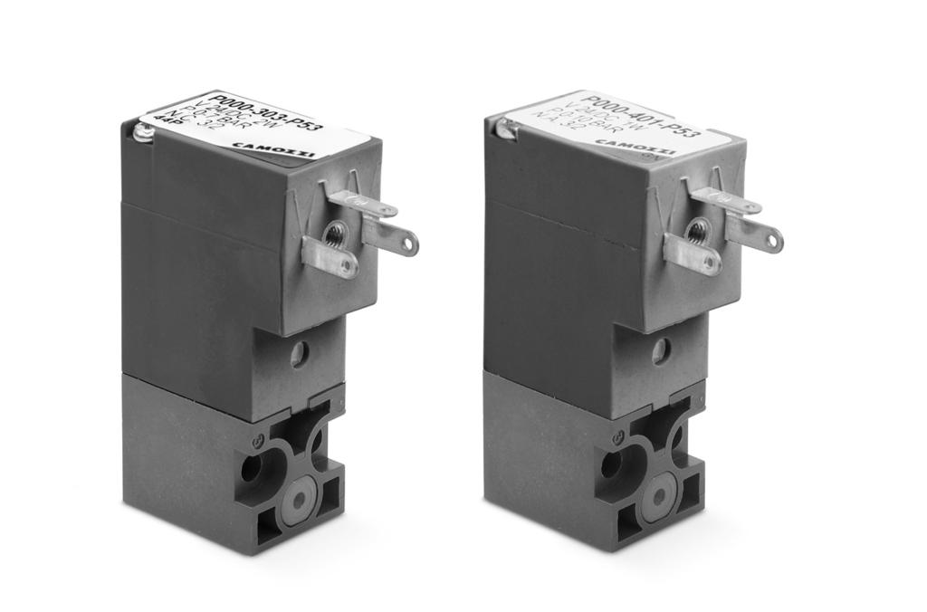 > Series P solenoid valves CATALOGUE > Release 8.7 Series P directly operated solenoid valves 3/-way NC and NO.