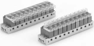 Series 0-V00 port solenoid valve Manifold specifications Manifold specifications Model Manifold P (SUP), R (EXH) Stations Output port Porting specifications Port size Location Direction,, port S4